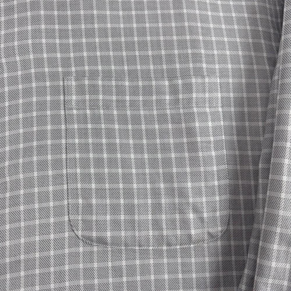 Jos‎ A Bank Reserve Dress Shirt Mens 17.5 35 Gray Check Office Business Casual